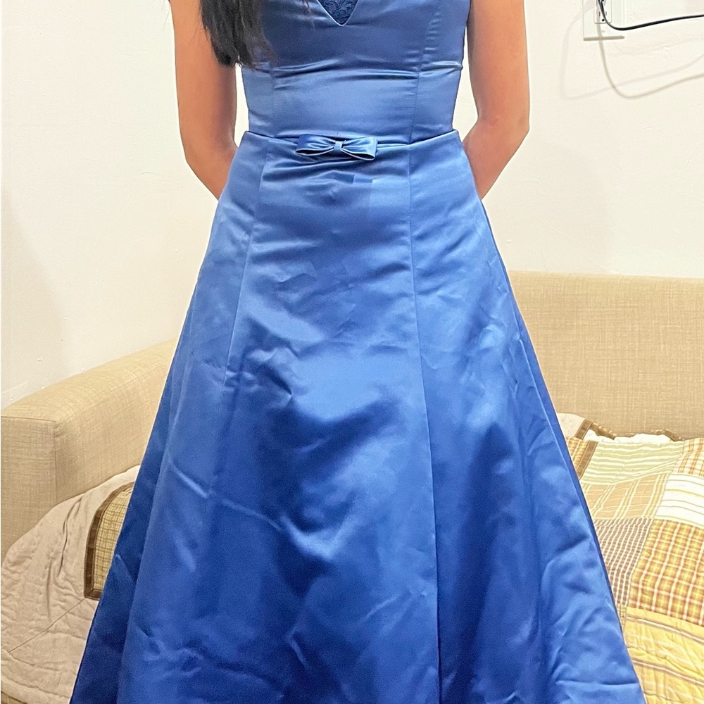 Elegant Blue Satin Gown